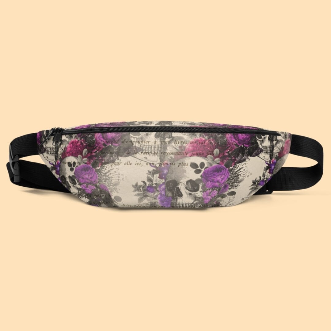 Dark Academia Gothic Floral &amp; Skull Fanny Pack Acessoires Taverna da Ilsa 