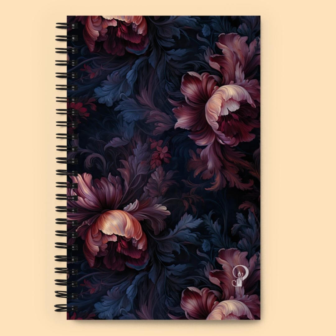 Dark Academia Aesthetic Gothic Floral Rococo Spiral Notebook Taverna da Ilsa 