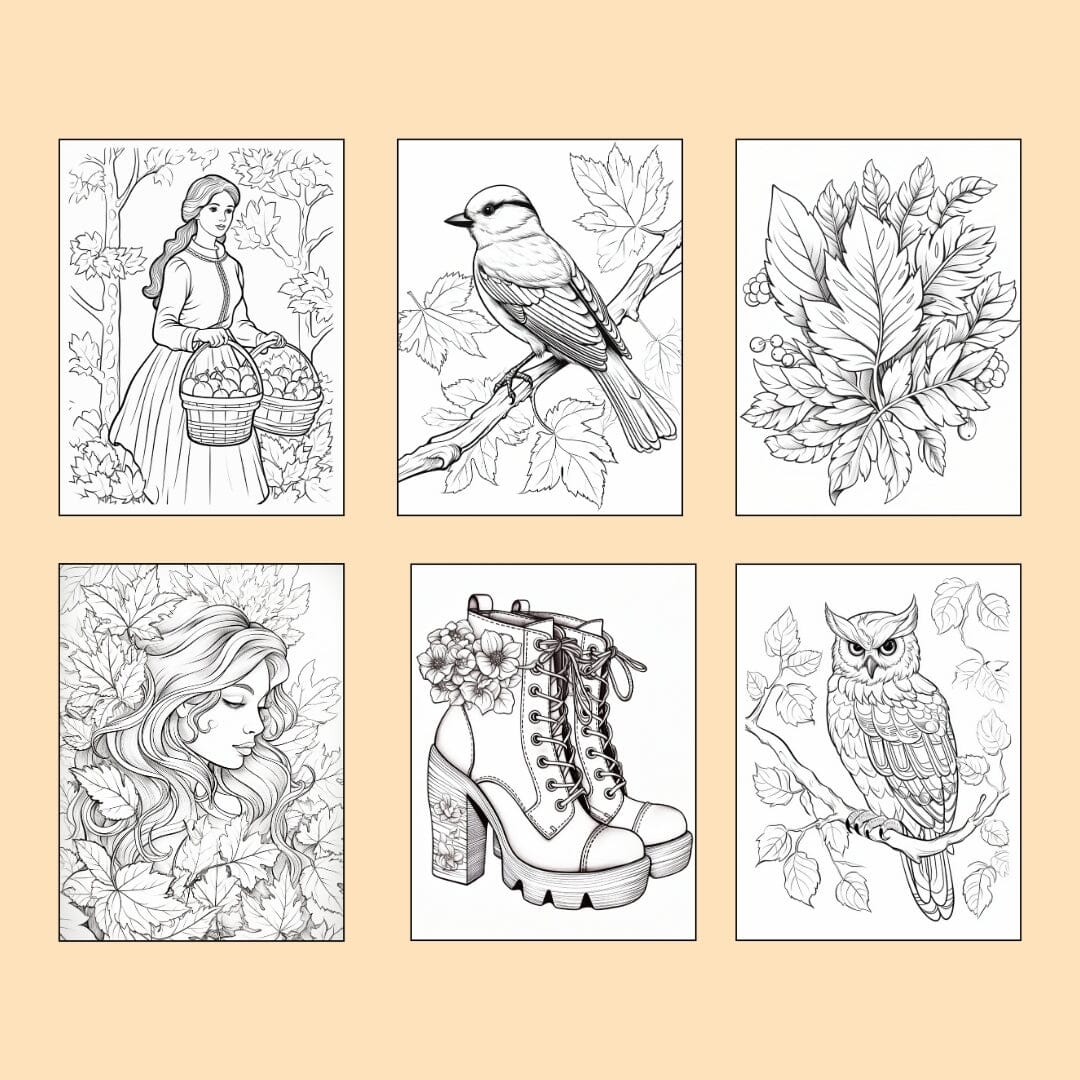 Digital Product The Enchantment of Autumnwood Coloring Book for Adults Caipora Books 