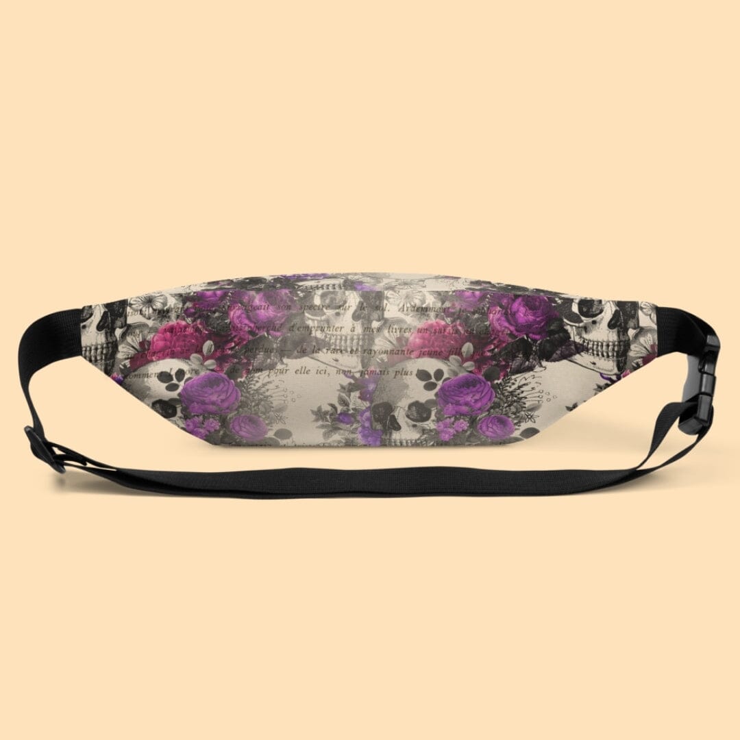 Dark Academia Gothic Floral &amp; Skull Fanny Pack Acessoires Taverna da Ilsa 