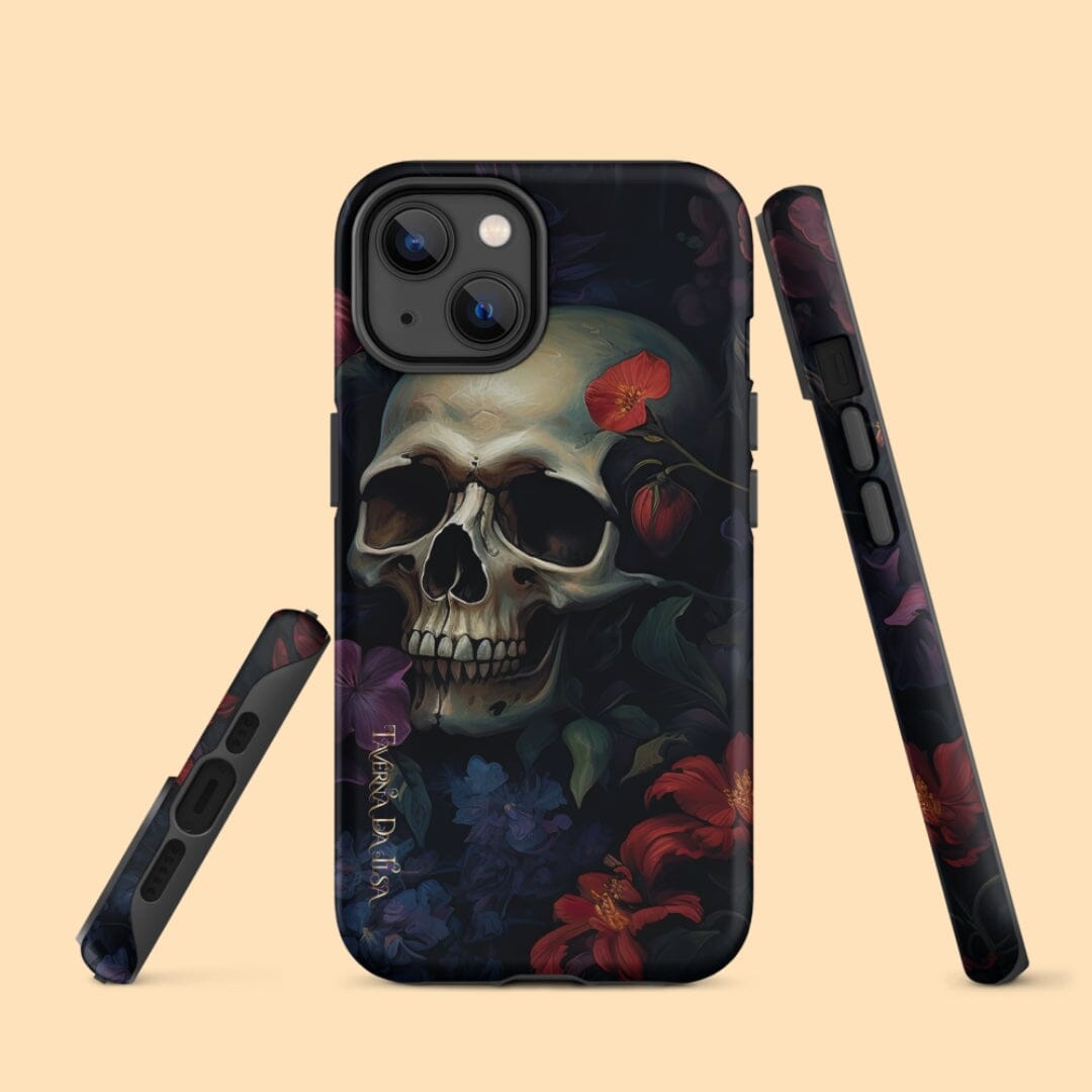 Dark Academia Aesthetic Gothic Skull Red Flowers Tough iPhone Case Phone Case Taverna da Ilsa Matte iPhone 14 