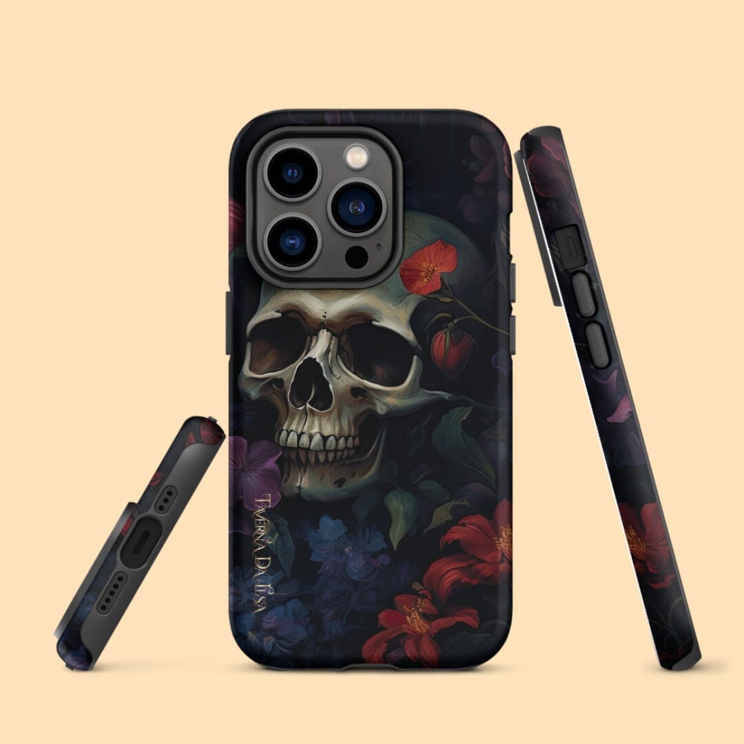 Dark Academia Aesthetic Gothic Skull Red Flowers Tough iPhone Case Phone Case Taverna da Ilsa Matte iPhone 14 Pro 