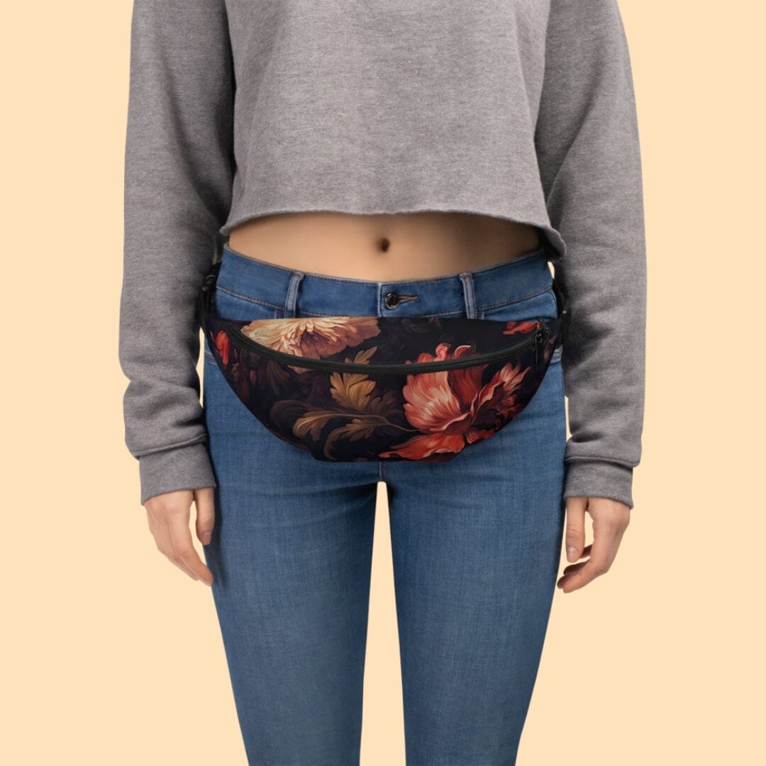 Dark Academia Aesthetic Gothic Floral Rococo Fanny Pack Taverna da Ilsa 