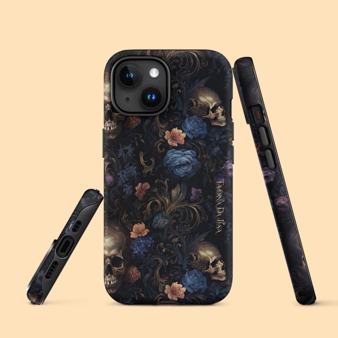 Dark Academia Aesthetic Floral Skull Classic Gothic Tough iPhone Case Phone Case Taverna da Ilsa Matte iPhone 15 