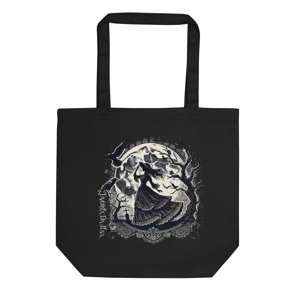 Female Shadow Woman &amp; Graveyard Eco Tote Bag I Taverna da Ilsa Collection Caipora Books 