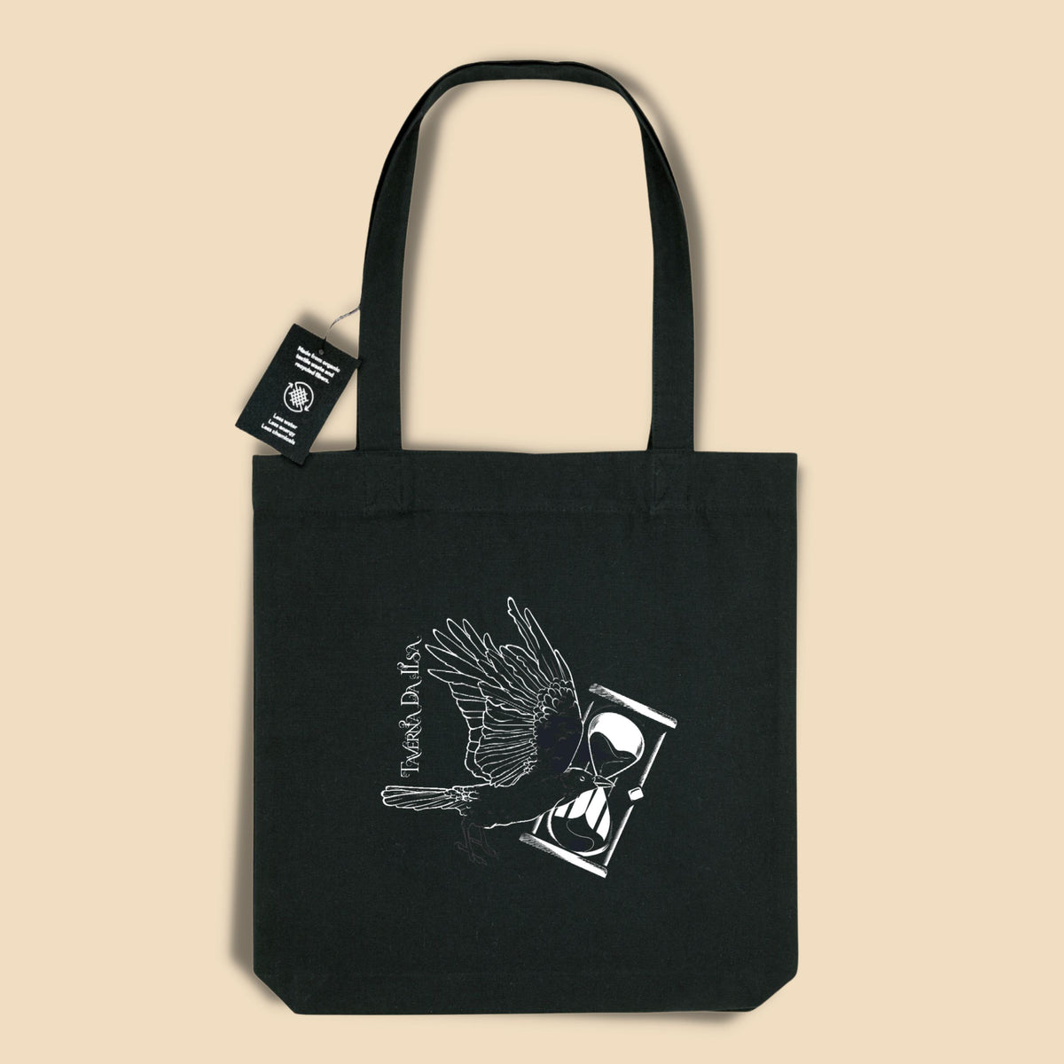 Crow Time Black Tote Bag | Black Tote Bag | Taverna da Ilsa