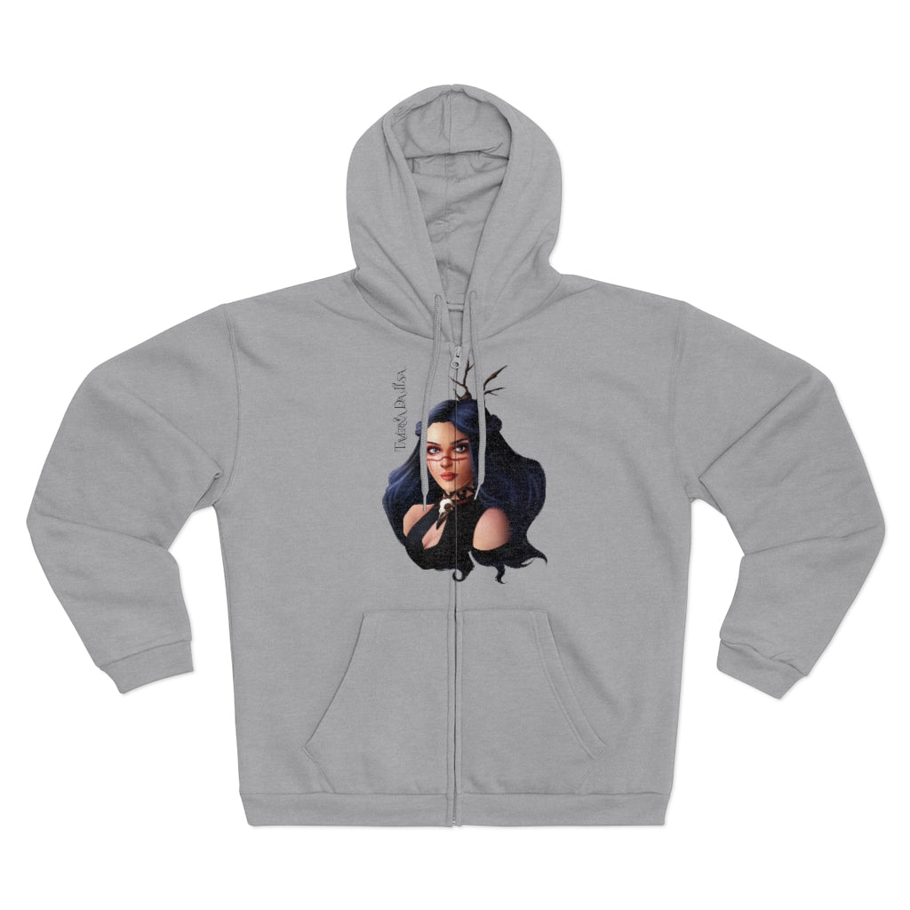 Witch Carolina - Unisex Hooded Zip Sweatshirt Hoodie Printify Heather Grey XS 