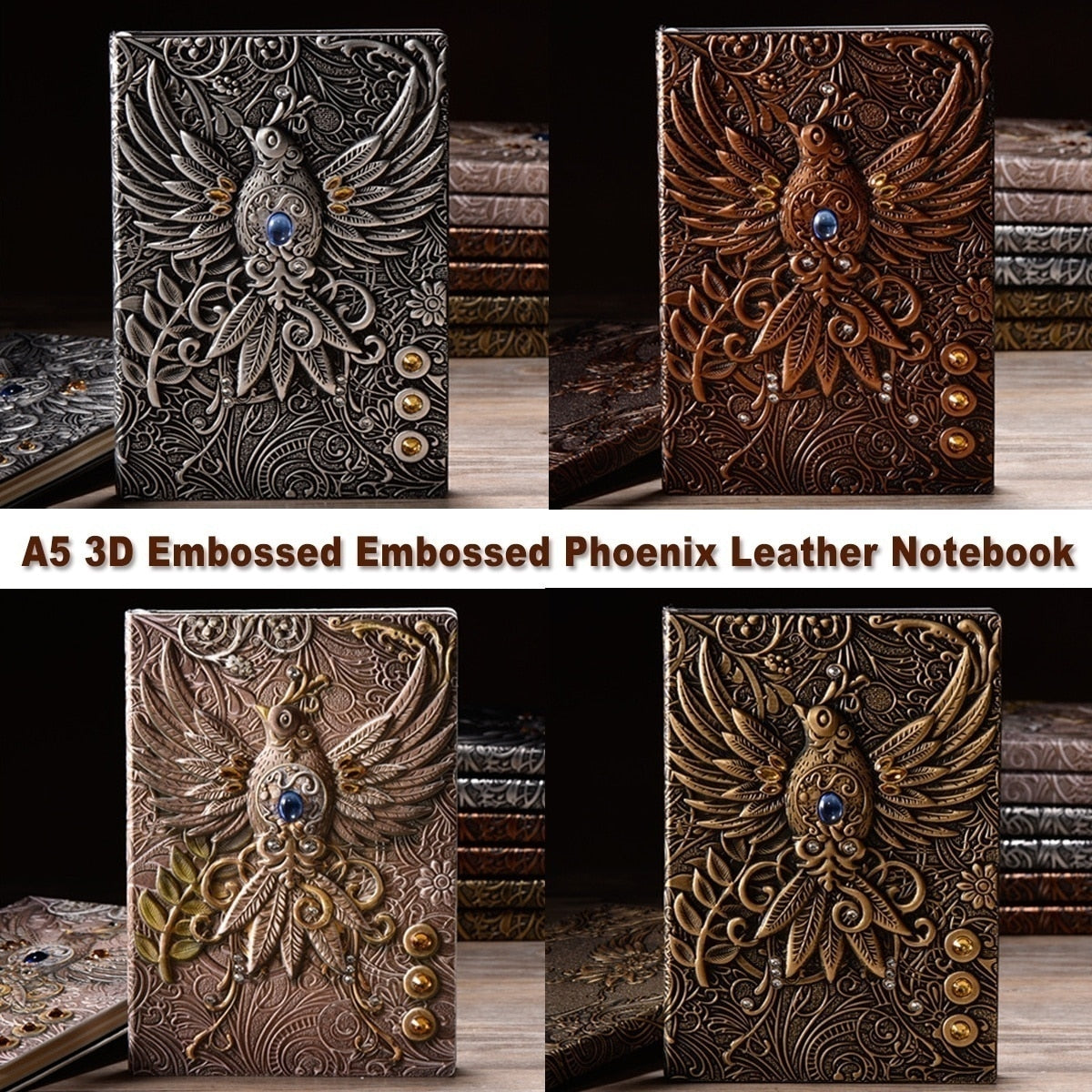 Fashion Vintage Embossed Leather Printing Travel Diary Notebook Travel Journal A5-Note Book 1pcs 0 Taverna da Ilsa 