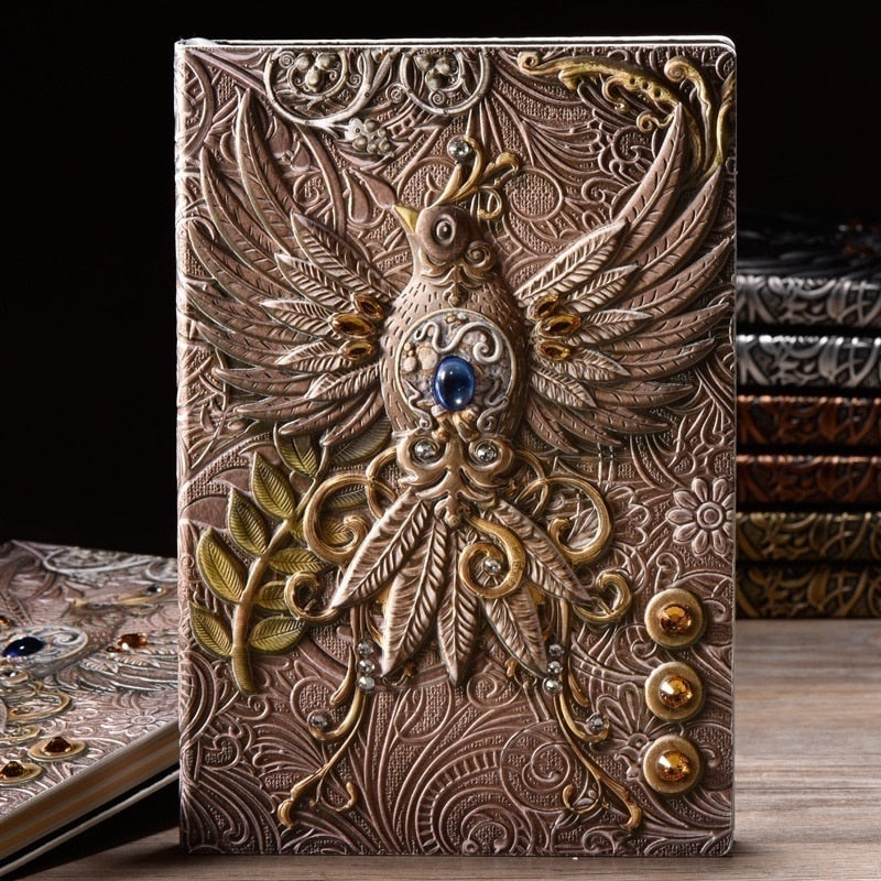Fashion Vintage Embossed Leather Printing Travel Diary Notebook Travel Journal A5-Note Book 1pcs 0 Taverna da Ilsa Multicolor 