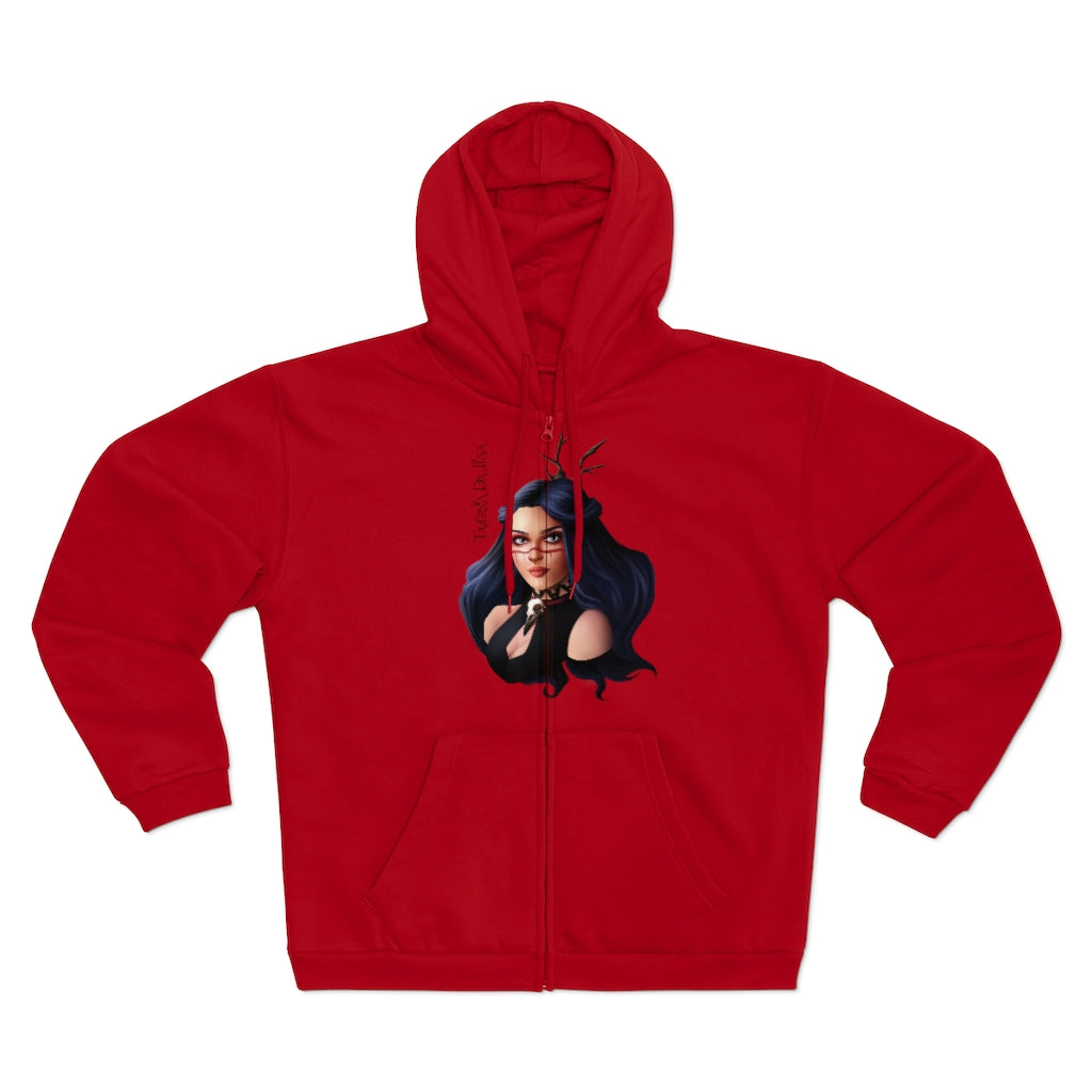 Witch Carolina - Unisex Hooded Zip Sweatshirt Hoodie Printify Red XS 